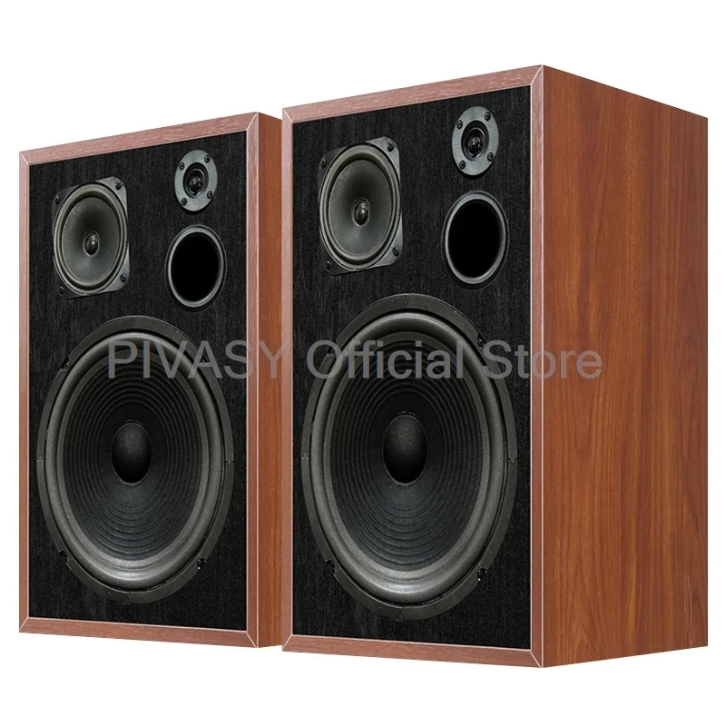8 Inch Bookshelf Speaker Passive Subwoofer HiFi Fever Speaker Three-Way Surround Sound Desktop Speaker Sound Box Power Speaker