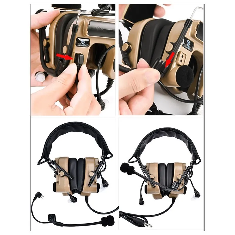 COMTAC IV Tactical Headset Pickup Noise Anti-Noise Headphone Outdoor Battle Communication Earphone Vacuum Catheter Earplug