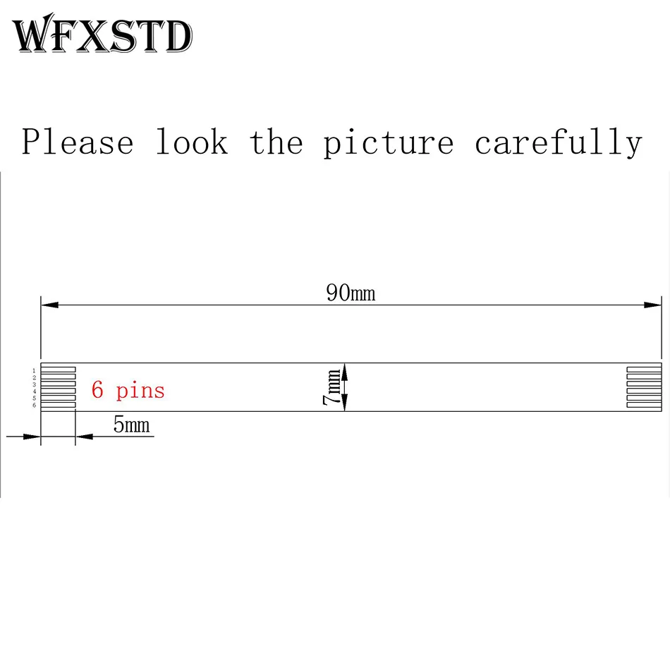 6pins 7mm 9cm Type A Flex cable AWM E118077 or E129545 or Other 2896 80c vw-1 Same Side Contact