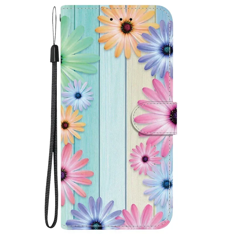 Elegant Flip Wallet Leather Case with Magnetic Stand and Cute Pattern Design