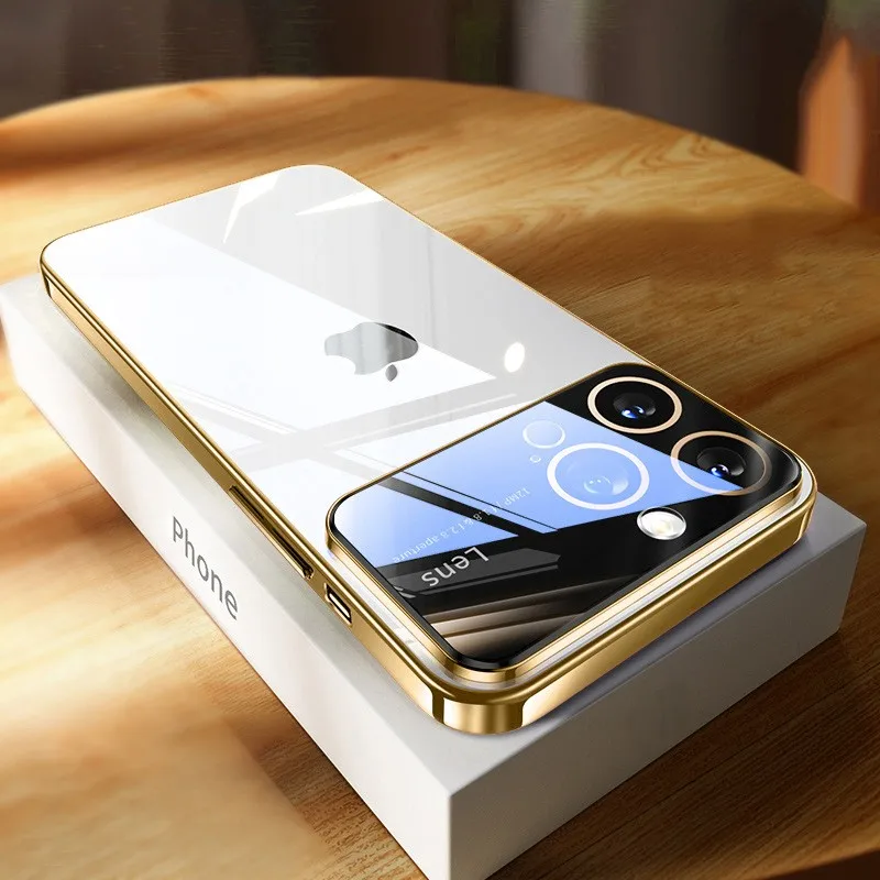 

Deluxe Electroplated Transparent Hard Case For Apple 15 Pro Max 14 Plus 13 12 11 Pro X 8pc Phone Case