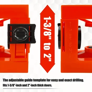 Wood Door Lock Installation Kit With Guide Template, 2-1/8