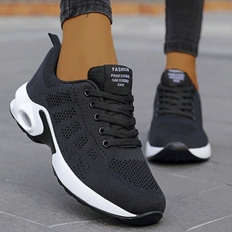 Lace up Sneakers 2022 Shoes Women mesh Fabric Flat Shoes Ladies Round Toe Breathable Women's Sneakers TrainersSneakers Footwear| | - AliExpress