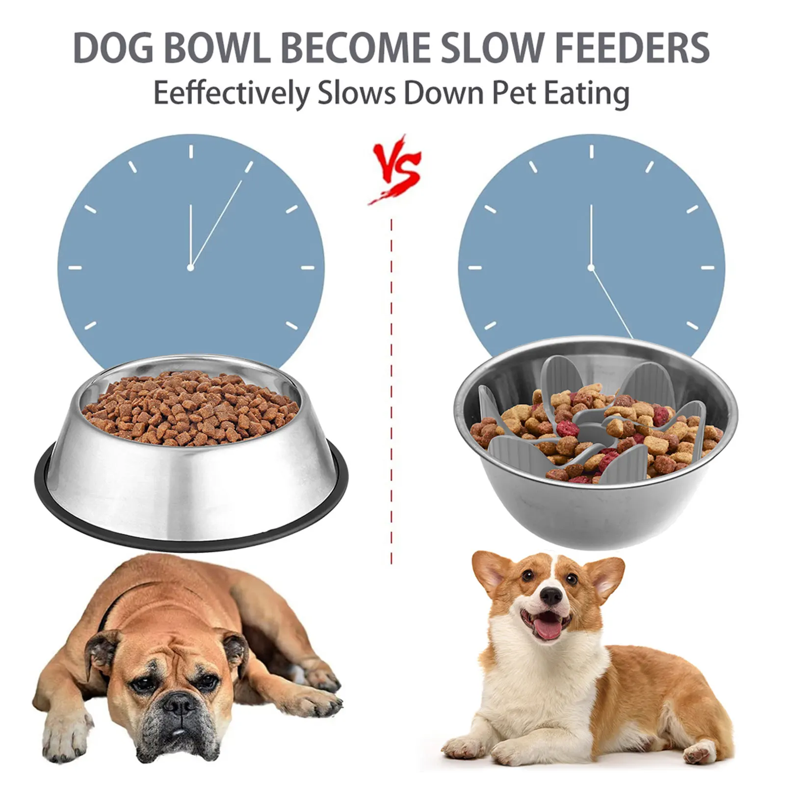 Title 4, Dog Slow Food Bowl Food Divider Insert Silicone...