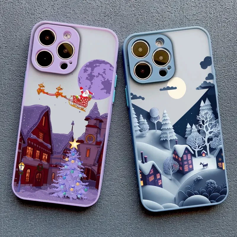 Festive Winter Snow Scene Shockproof Phone Case - Durable Hard Cover s
