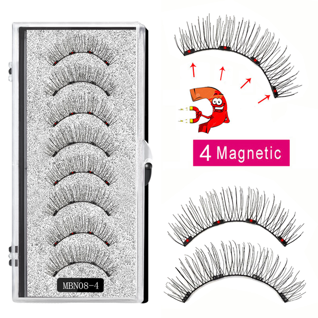 4 Magnet Magnetic Eyelashes Natural Long 3D Mink Lashes Magnetic False Eyelashes Extension with Faux Cils Magnetique 2022 New