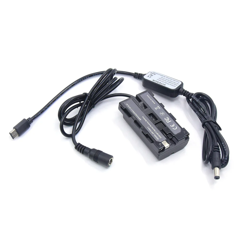 Cavo Di Alimentazione Usb Type-C + Np-F550 Batteria Fittizia F750 F960 F970 Accoppiatore Cc Adatto Al Dk-415 Per Fotocamera Sony Nex-Fs100 E Bmpcc, Lu
