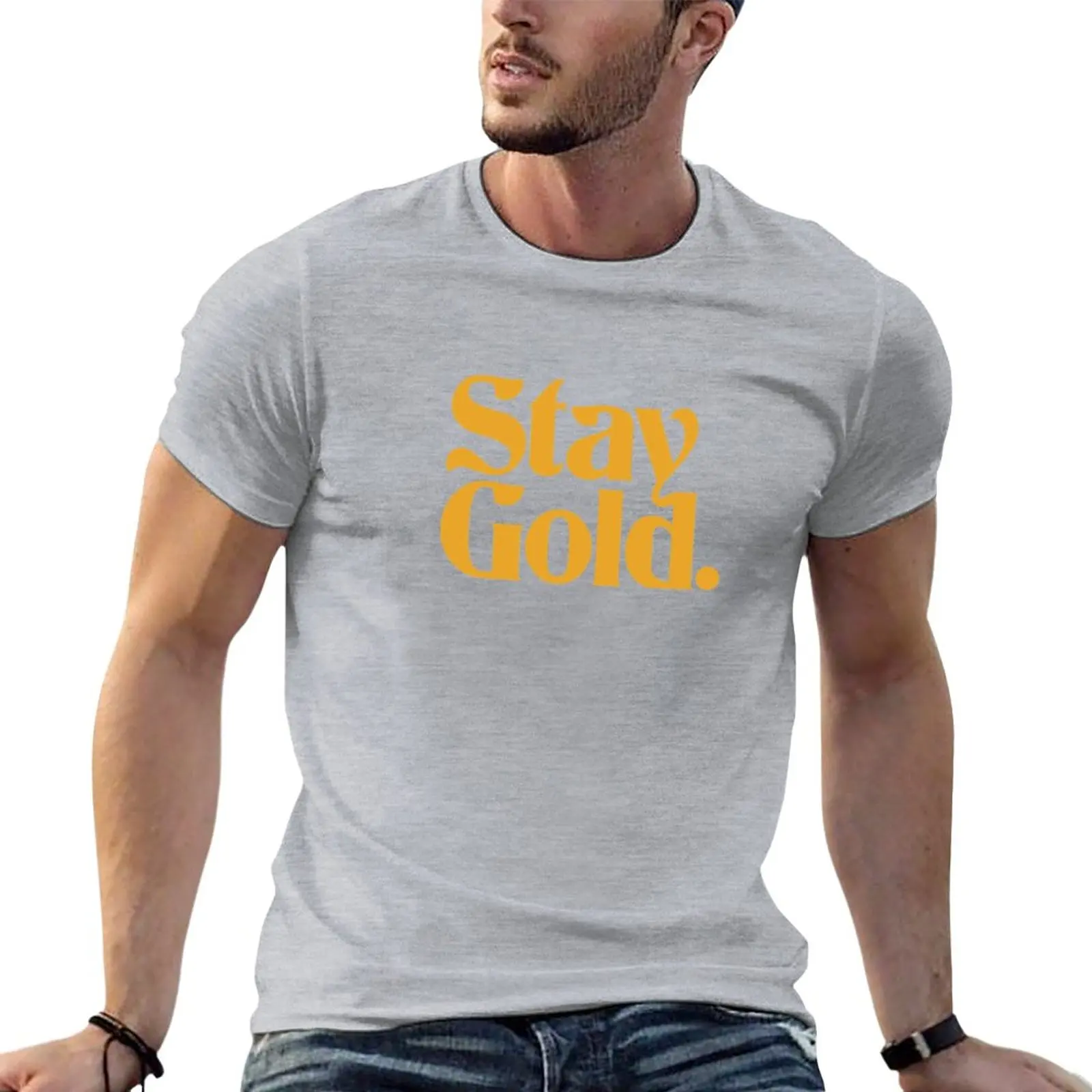 

Мужская футболка с надписью Stay Gold футболка в стиле фанки