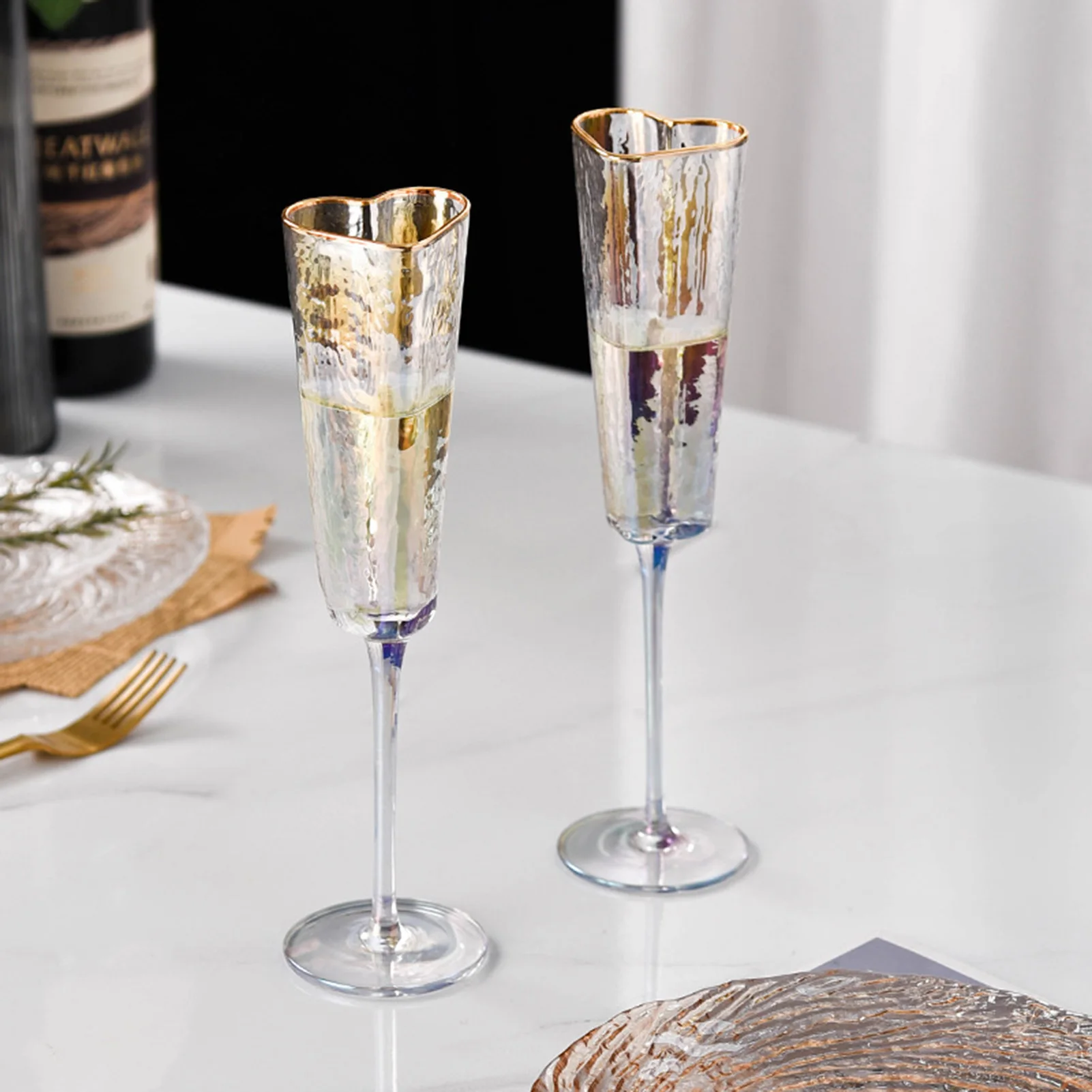 Lot De 2 Flûtes à Champagne Incassables En Acier Inoxydable – Or Rose, 232,5 G, Sans BPA, Idéales Pour Mariage