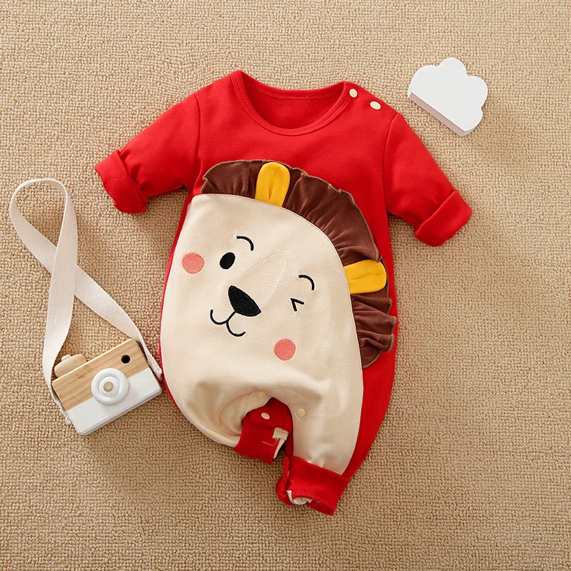 Baby Bodysuits Fur Newborn Baby Boy Cotton Cartoon Romper  Jumpsuit Baby toddle Infant Long Sleeve Pajamas Girl Clothes 0-24M baby bodysuit dress Baby Rompers