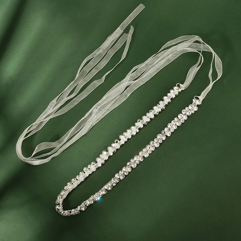 Glitzernder Strass-Prinzessin-Kleidergürtel für Damen, modisch, silberfarben, Kristall, Hochzeitsaccessoires, Urlaubsgeschenke für Freundinnen – Detail 6