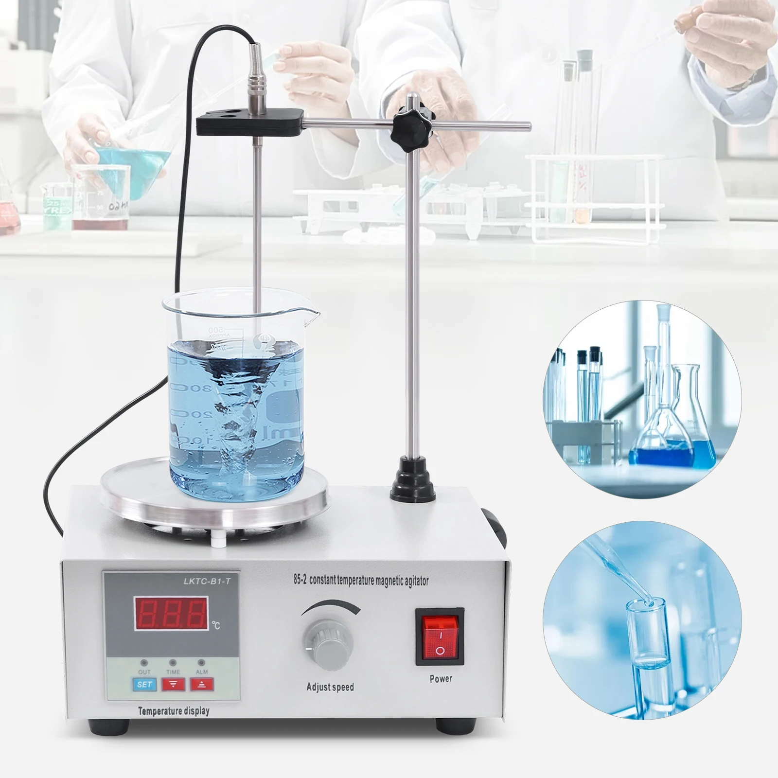

Magnetic Stirrer 2000ML Hotplate Mixer 2000 RPM Lab Heating Plate Stirrers with Digital Temperature Display Including Stir Bar a