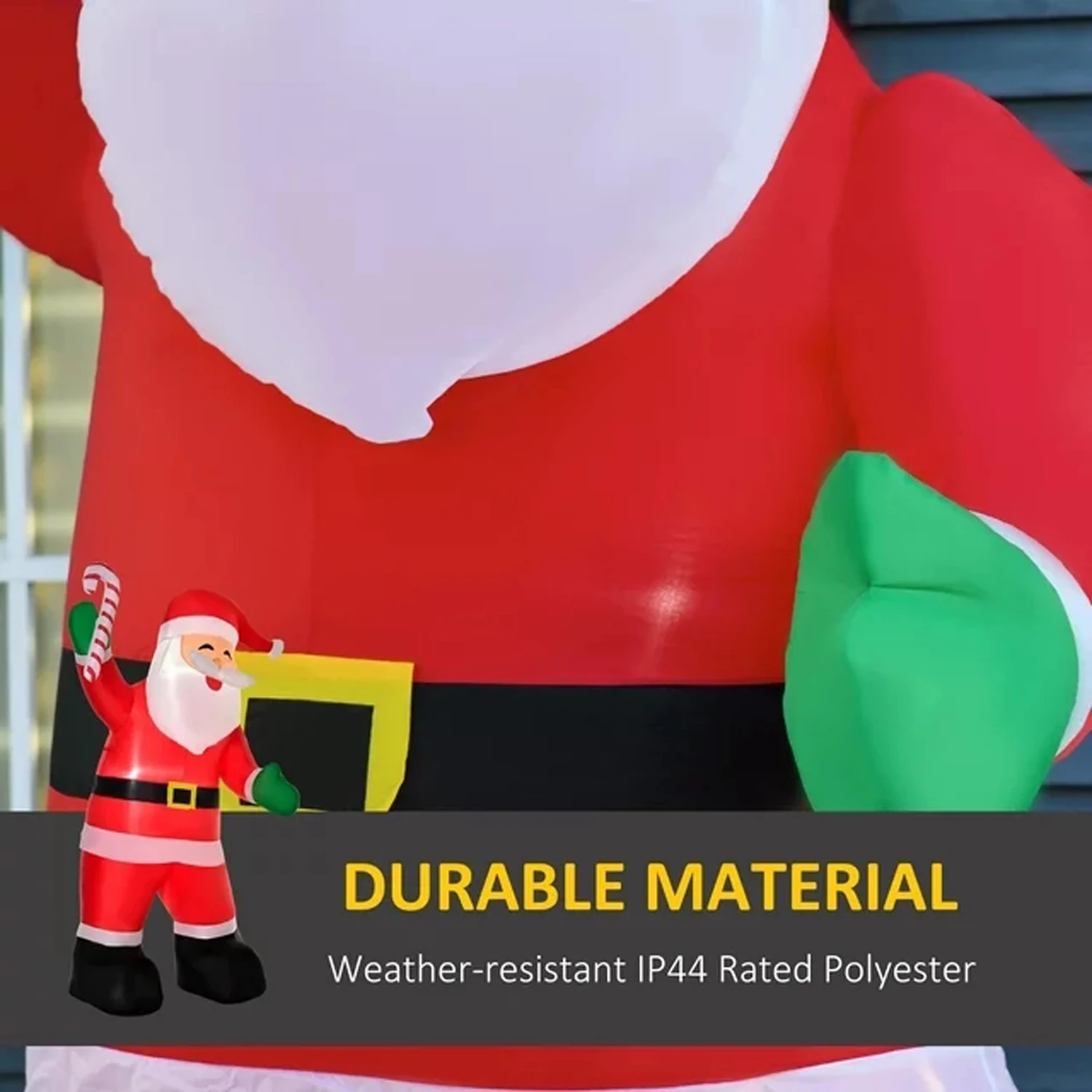 Oxford Giant LED Lighted Christmas Inflatable Santa Claus With Candy Cane Outdoor Garden New Year Decoration Christmas Figure 4