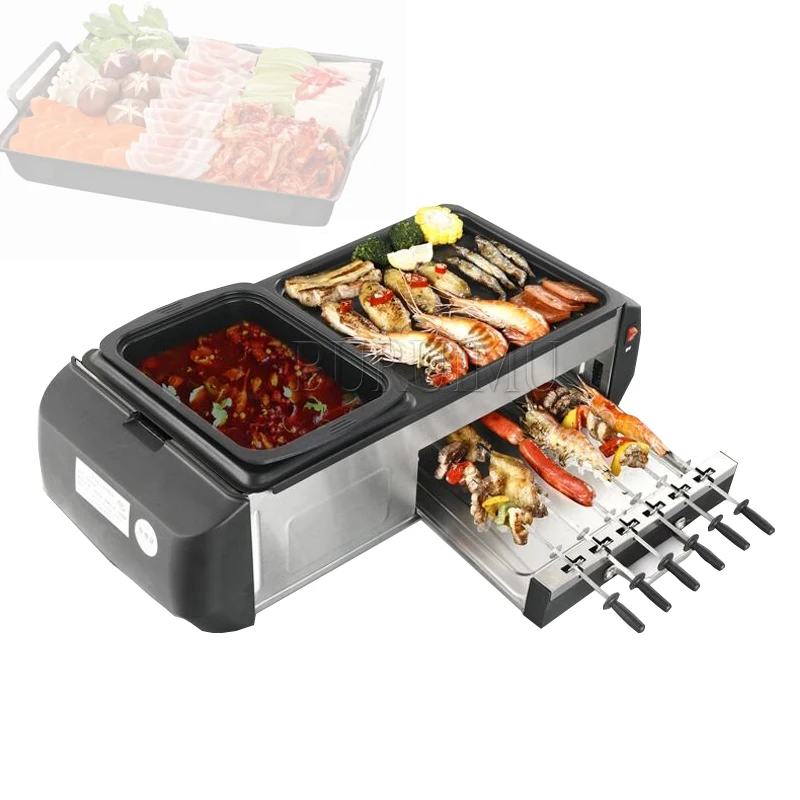 

Domestic Korean hot pot one pot multi-functional barbecue machine indoor plate stove rinse oven smokeless baking tray electric