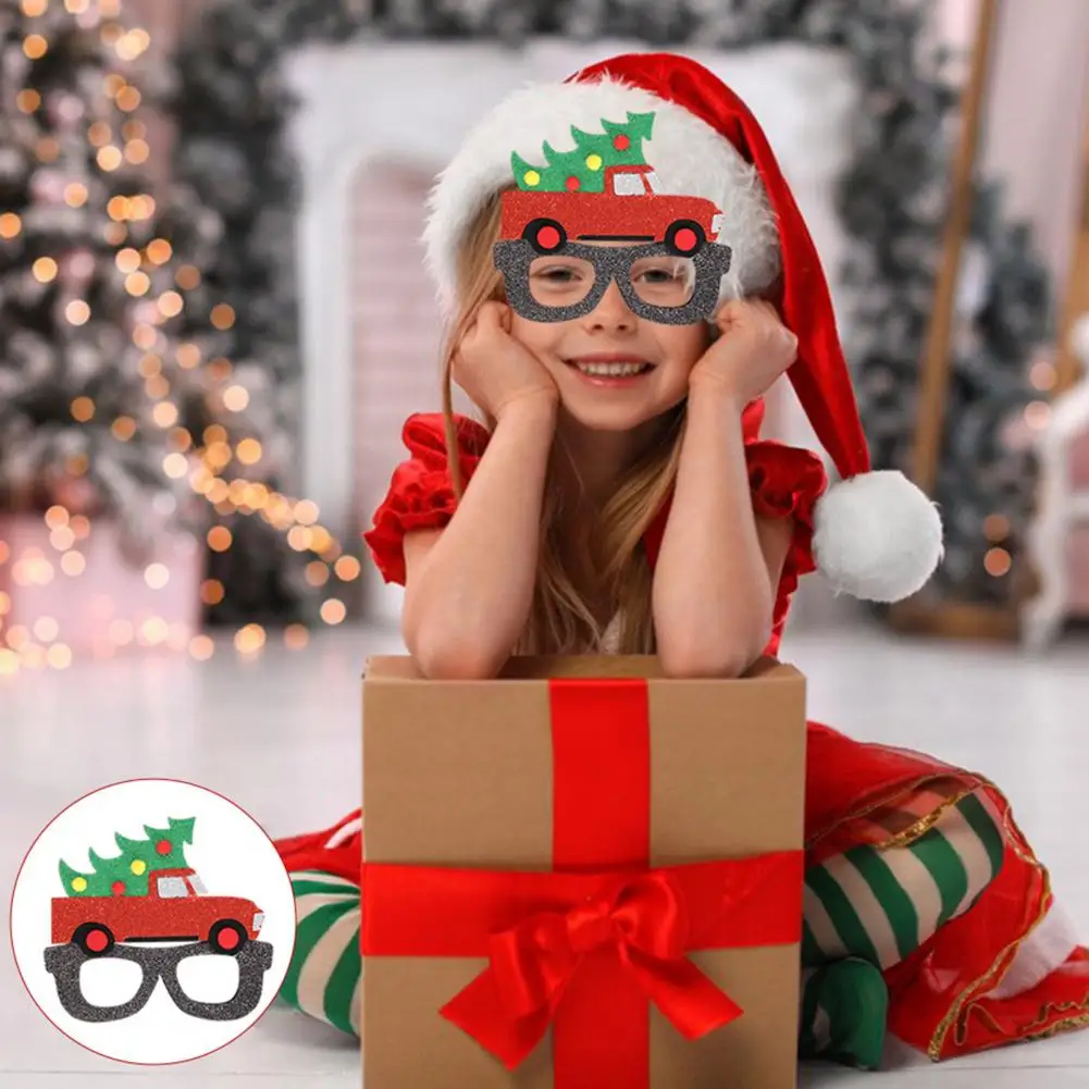 Cute Christmas Glasses Frame Durable Christmas Decoration Festive Party Glasses Frames