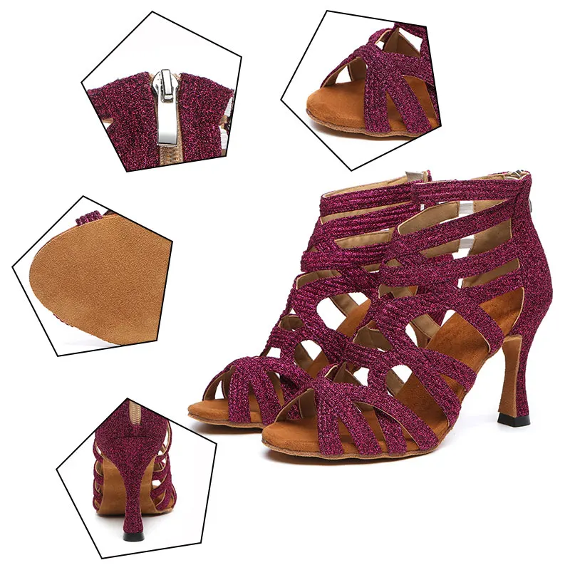 Dancing Shoes Latin Woman Dance Ankle Boots Girls Heels Dance Shoes Ladies Elegant Comfortable Women's Shoe Salsa Party Wedding