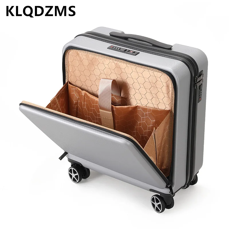 KLQDZMS 16 Inch Men's Suitcase Set Business Trolley Case PU