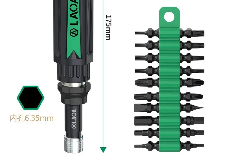 LAOA 20-in-1 Ratschenschraubendreher-Set 1/4 Zoll Schnellspanner 6,35 mm Bithalter Multifunktions-Demontagewerkzeug Schraubendreher-Bits – Detail 4