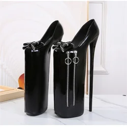 Women's shoes red thick-soled super high heel 30 cm metal buckle high heels female pole dancing shoes banquet shoes unisex shoes