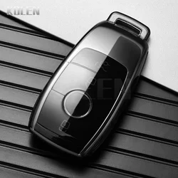 Luxury TPU Car Key Case Cover for Mercedes Benz - Premium Key Protector, Keyless Entry Shell (Transparent Black)