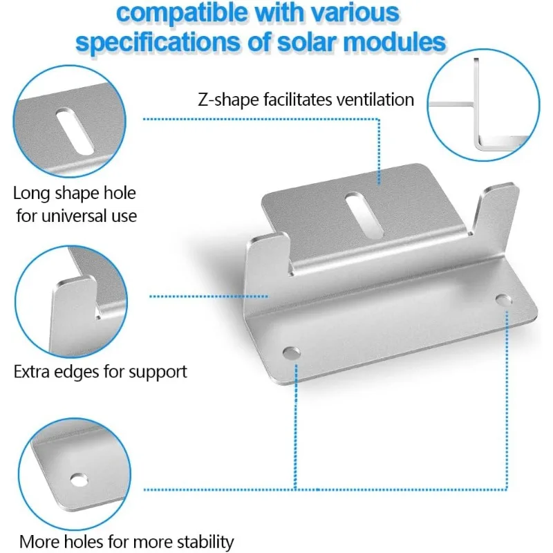 BLUSUNSOLAR 100 Sets High Quality Z-type Aluminum Solar Roof Mounting Bracket for Carvan Roof, By Fedex,DHL