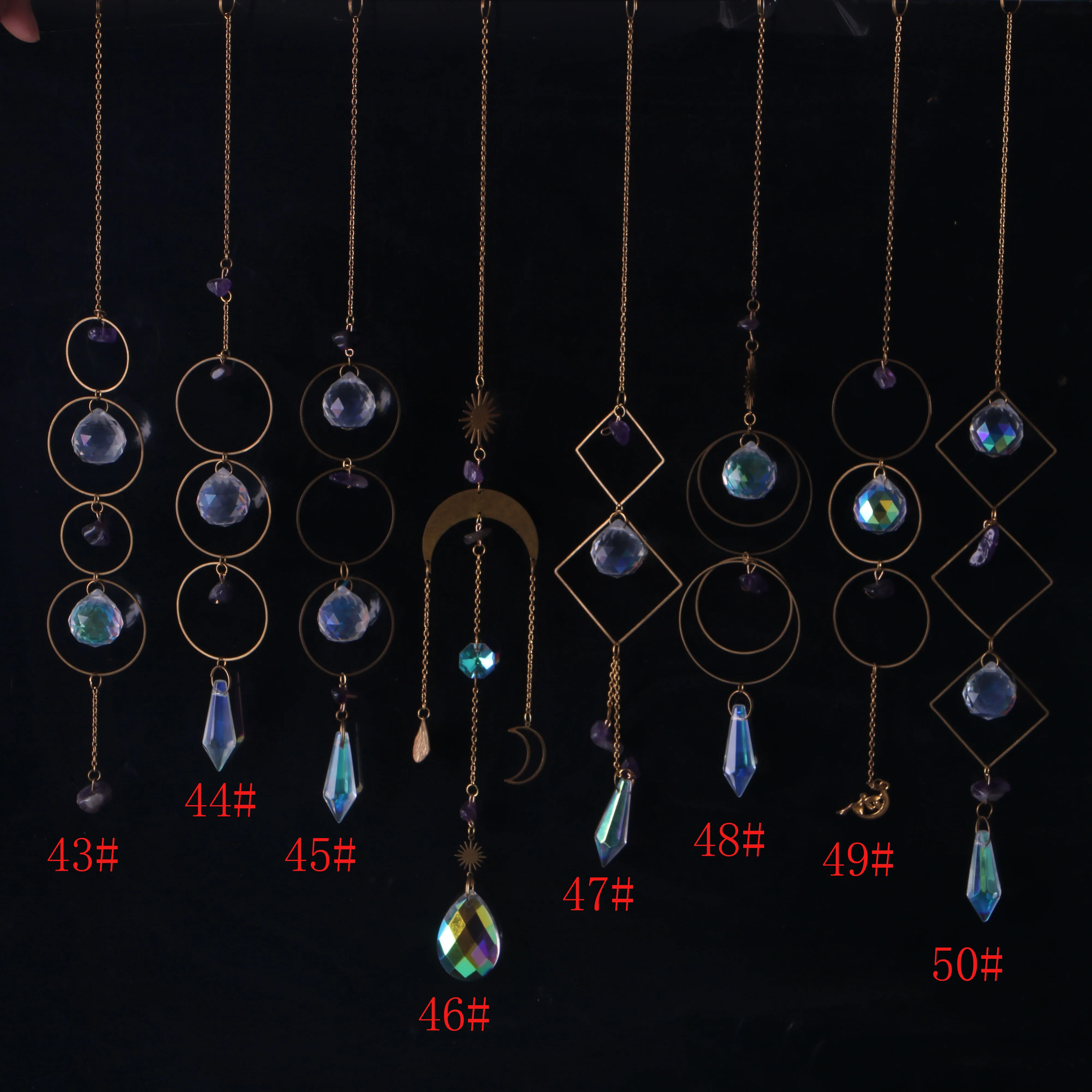 Suncatcher Crystal Wind Chimes Light Catcher Rainbow Prism Chakra Crystal Hanging Window Pendant Home Gaeden Decoration