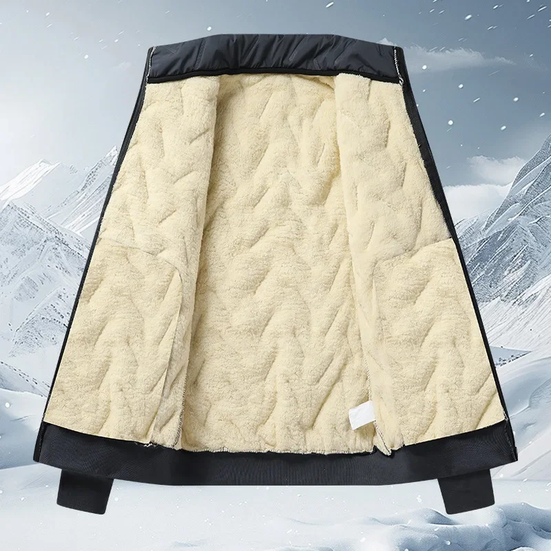 Down Jacket,Women Jacket,Mens Jacket Fleece-Lined Warm Winter Three-Piece Set Cotton Coat Jacket Windproof Thickened Sheep Velvet Trousers Casual Style
