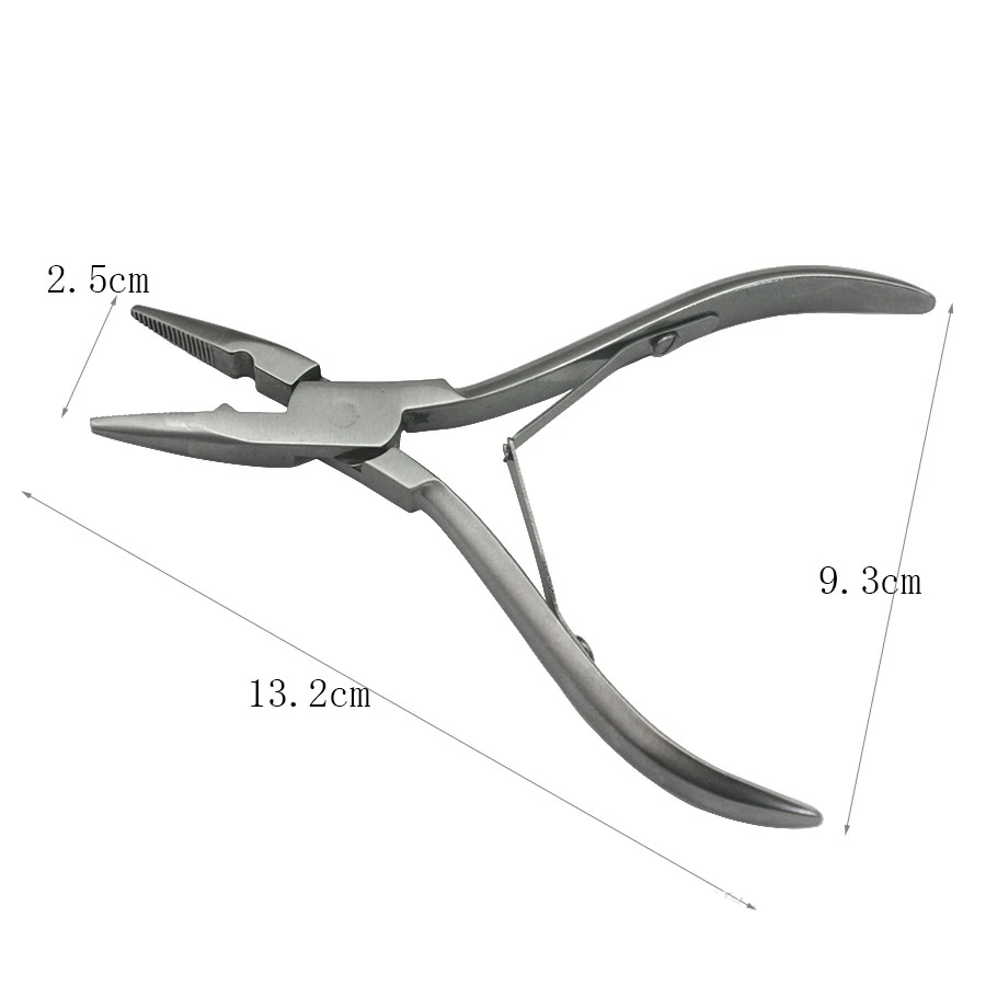 Hair Extension Pliers 1 PC 5 inch Silver Stainless Steel Clamp Hair Extension Plier with hole Keratin Hair Extensions Ring Removal Tools