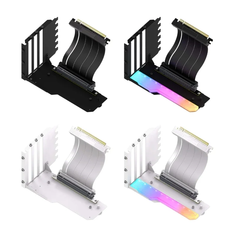 

90Degree Mounting Vertical GPU Bracket Holder Flexible PCIe4.0 Cable for Improved Data Transfer Improve Air Circulation