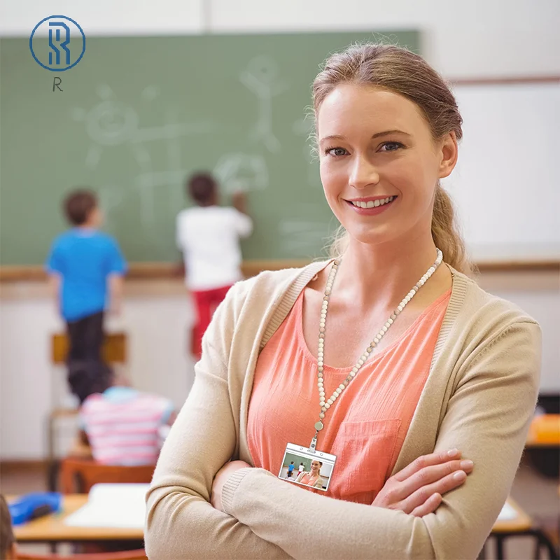 여성용 접이식 나무 구슬 배지 거치대, 보호 끈, ID 배지, 크리스마스 교사 랜야드 크루즈 랜야드 선물