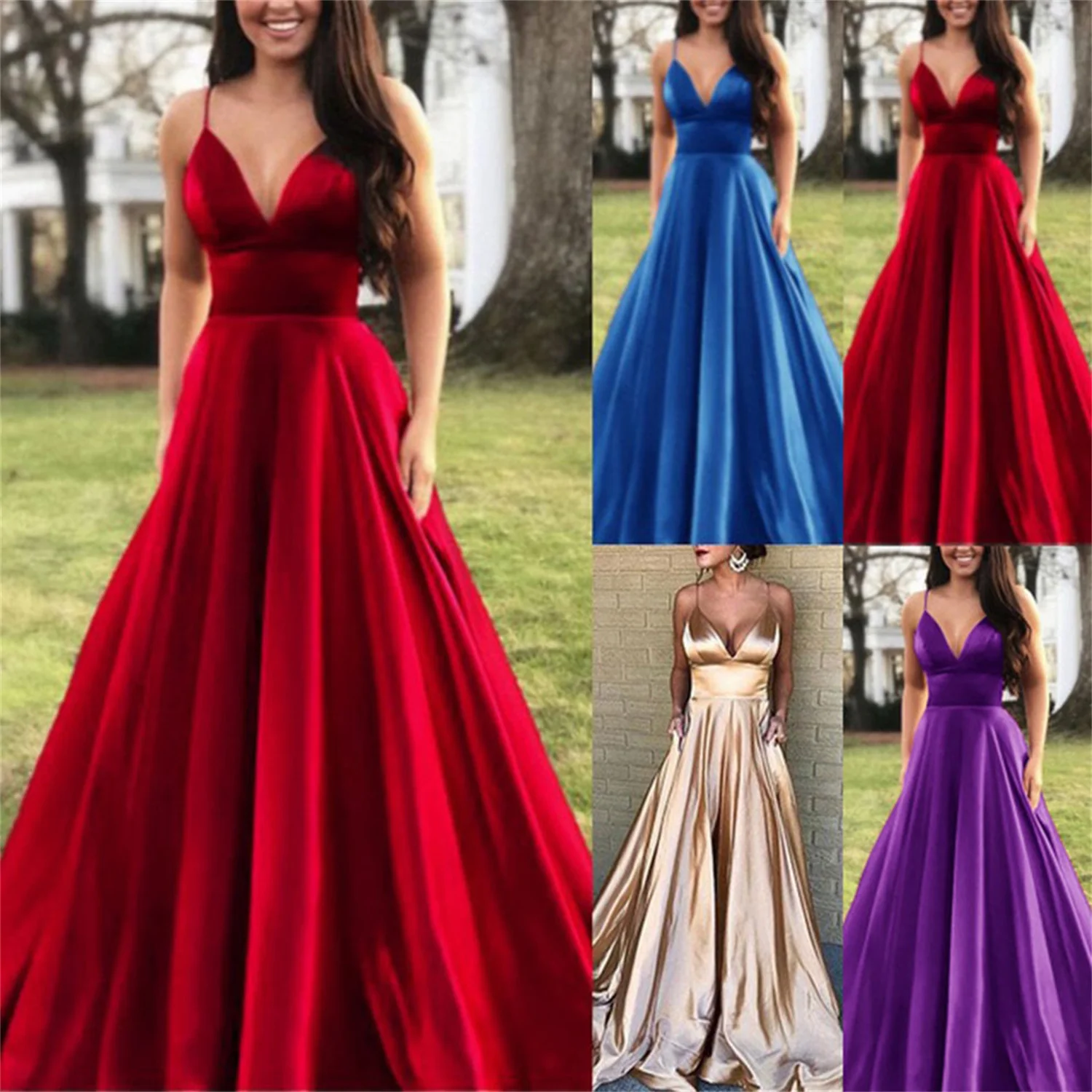 Satin Weddings Dresses 2023 Wedding Dress Vneck Bepeithy Official