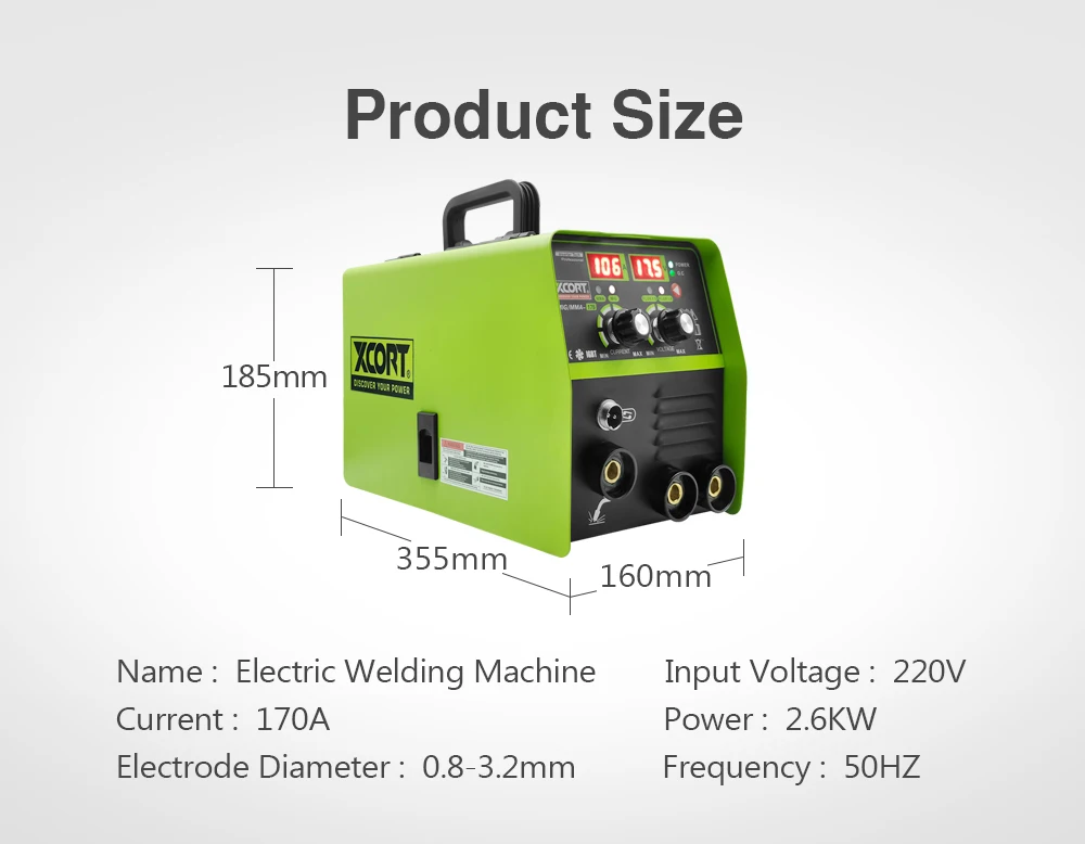 Máquina de Soldadura XCORT con MIG MMA, 110V/220V: Equipo de Soldadura Versátil para Trabajo en Hogar y Coche