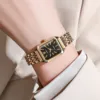 Women Watches Business Luxury Ladies Fashion Quartz Watch Simple Scale Square Quality Gold Plated Stainless Steel Folding Clock 3