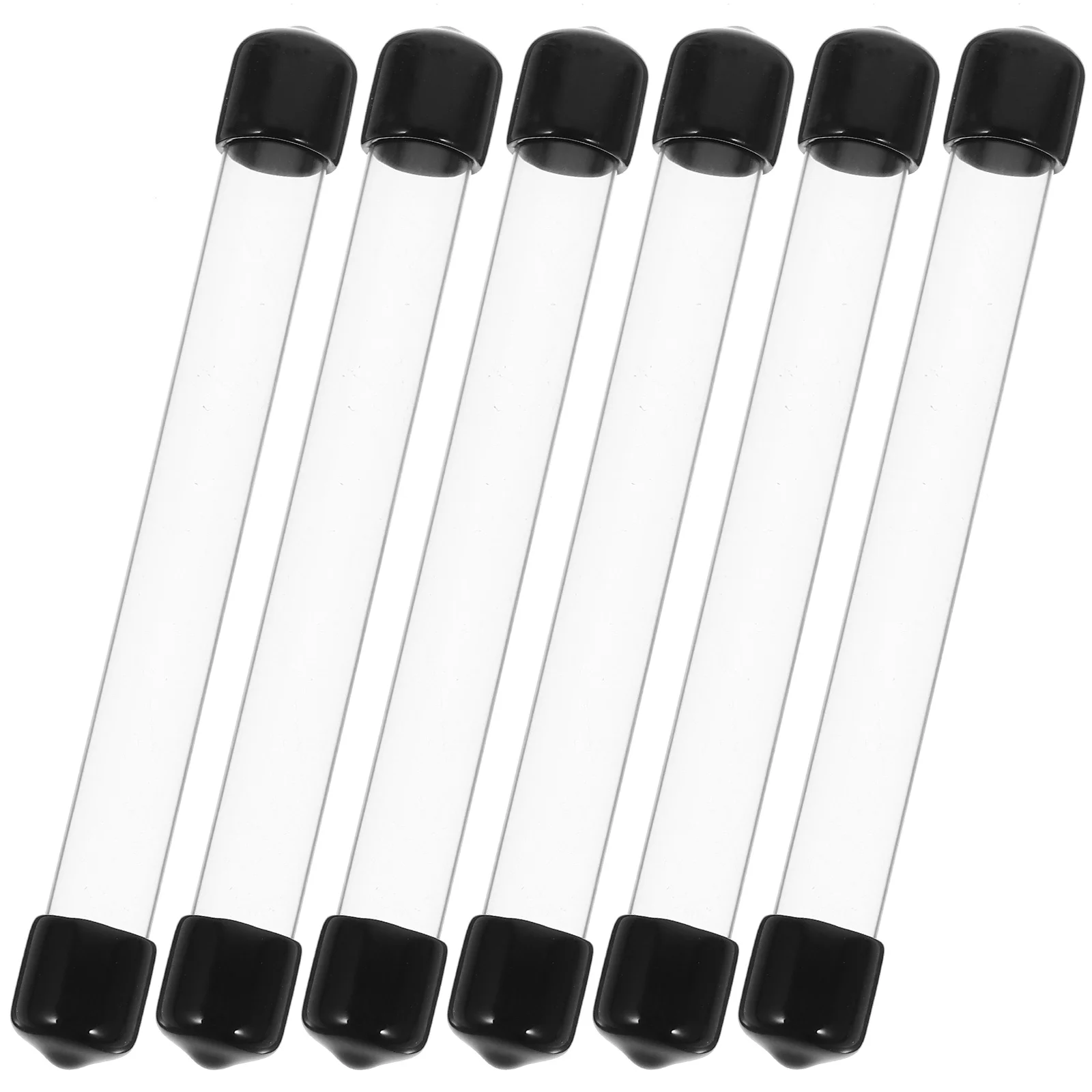 6 Pcs Hard Tube Agarwood Minis Acrylic Portable Clear Round Transparent Storage