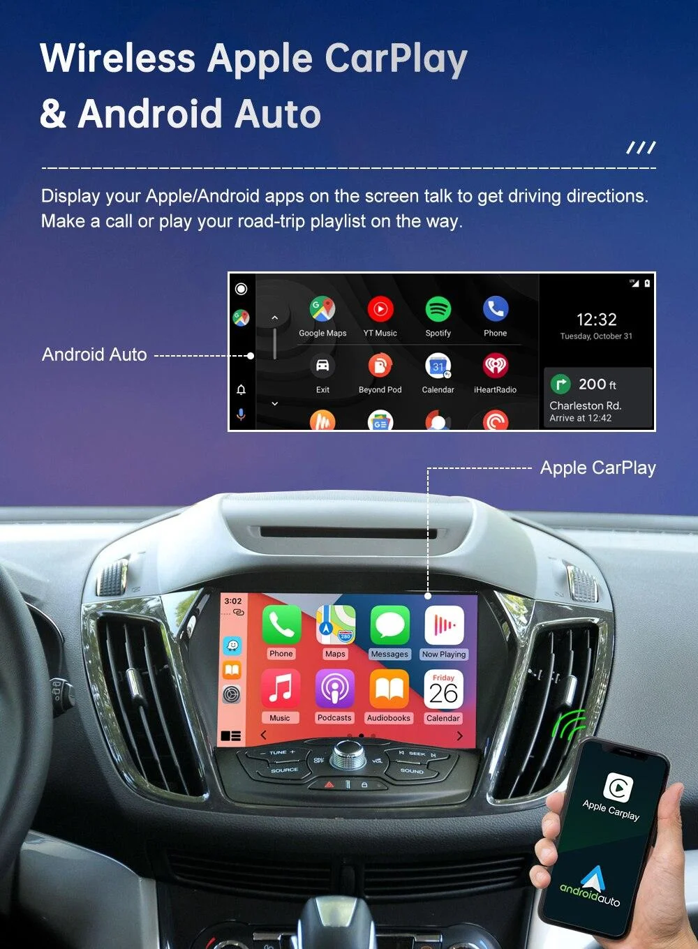 Wireless Carplay Android Auto for Ford Sync System Explorer
