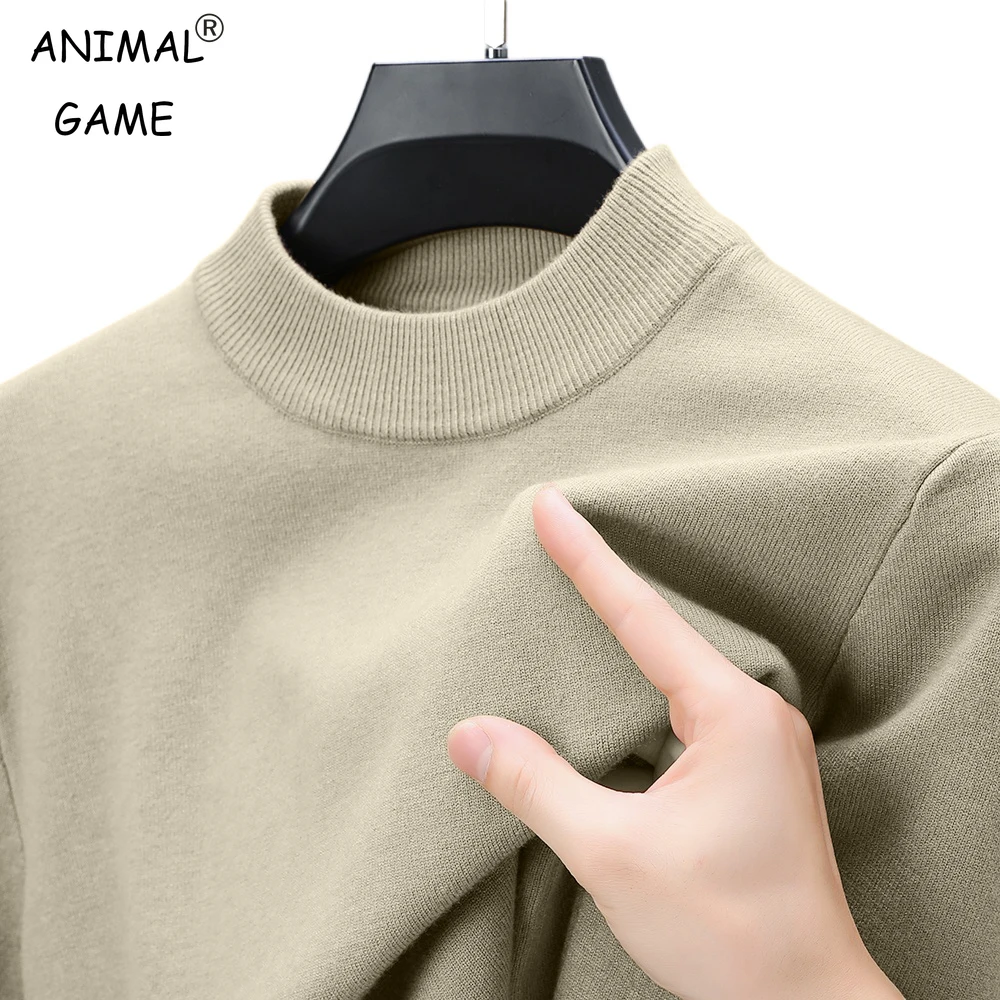 Turtleneck Sweater Basic Sweater Mens Knitted Pullovers For Autumn Winter