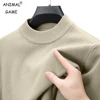 Autumn Mens Half Turtleneck Sweater Mock Neck Knitted Sweaters Solid Color Pullovers Breathable Warm Winter Outdoor Streetwear 1