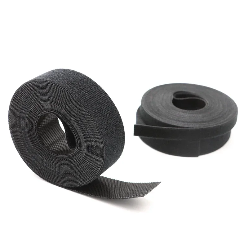 Cable Ties 5m/roll Cable Ties Reusable Loop Bundle Self Adhesive Black Nylon Strap Organizer Clip Wire Holder Management Fastening Tape