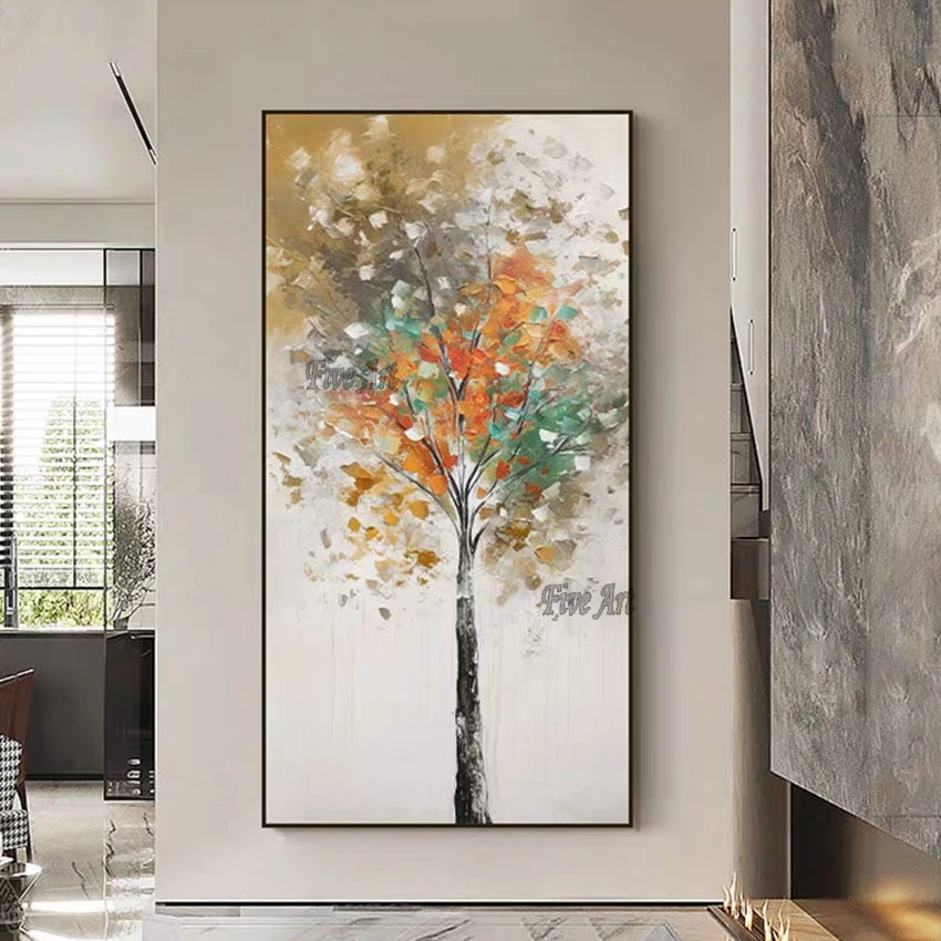 

Large Living Room Wall Pictures Abstract Tree Canvas Painting Acrylic Artwork Hand Painted Modern Art Home Furnishing Decoration