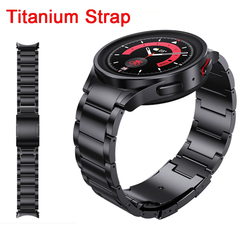No Gap Cinturino In Vero Titanio Per Samsung Galaxy Watch 4 Classic 46Mm 42Mm Cinturino Per Samsung Galaxy Watch 5 40 44Mm/Watch 5 Pro
