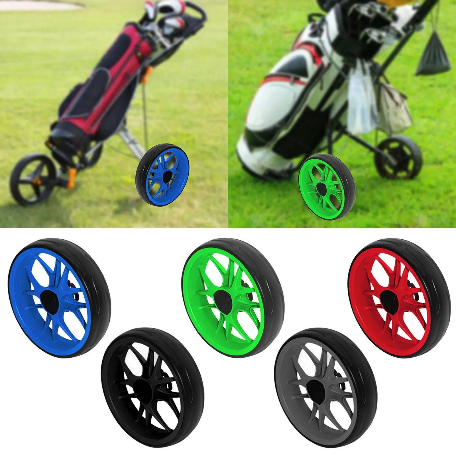 Golf Trolley Wheel Golf Push Cart Wheel Lightweight High Performance Compact Easy Installation Portable Replaces Part