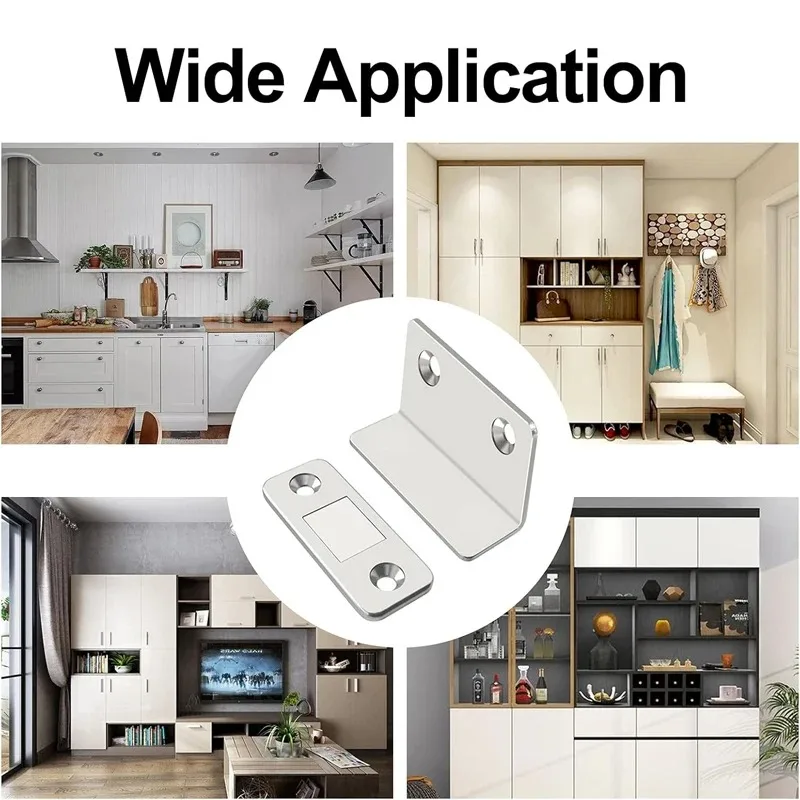 Magnetic Door Catch Ultra-Thin Cabinet Catches Door Closed Magnets Sheet Adhesive Closet Drawer Window Magnet Latches