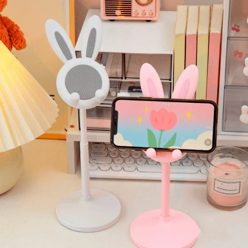 Niedlicher Hasen-Handyhalter, verstellbar, für iPhone, Samsung, Xiaomi, iPad und Switch, tragbarer Ständer für Schreibtisch, Büro und Zuhause_voghion.com
