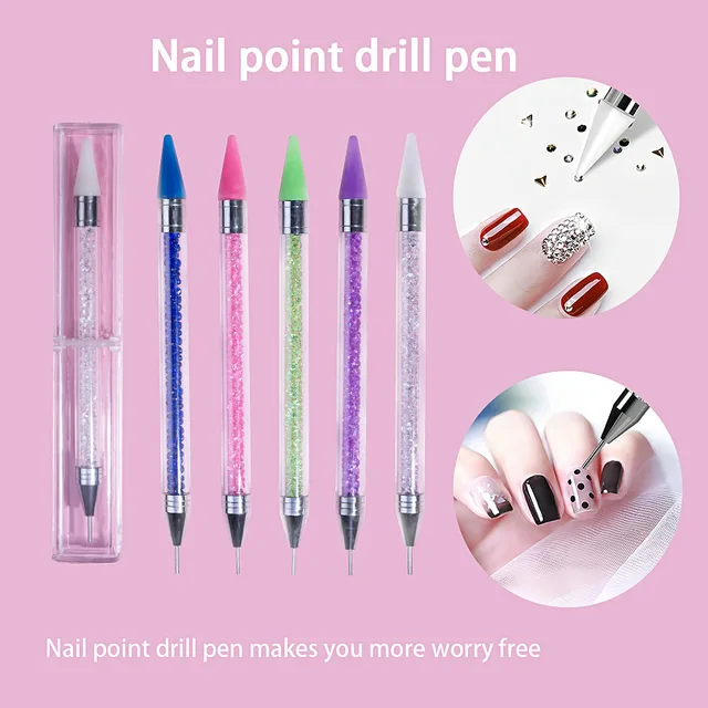 400PCS /Box Nail Rhinestones +1pc Dotting Pen AB Crystal Rhinestones for  Nails, Flatback Crystals with Mixed Shapes Nail Art - AliExpress