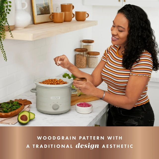 Design Series 3-Quart Manual Slow Cooker, Woodgrain - AliExpress