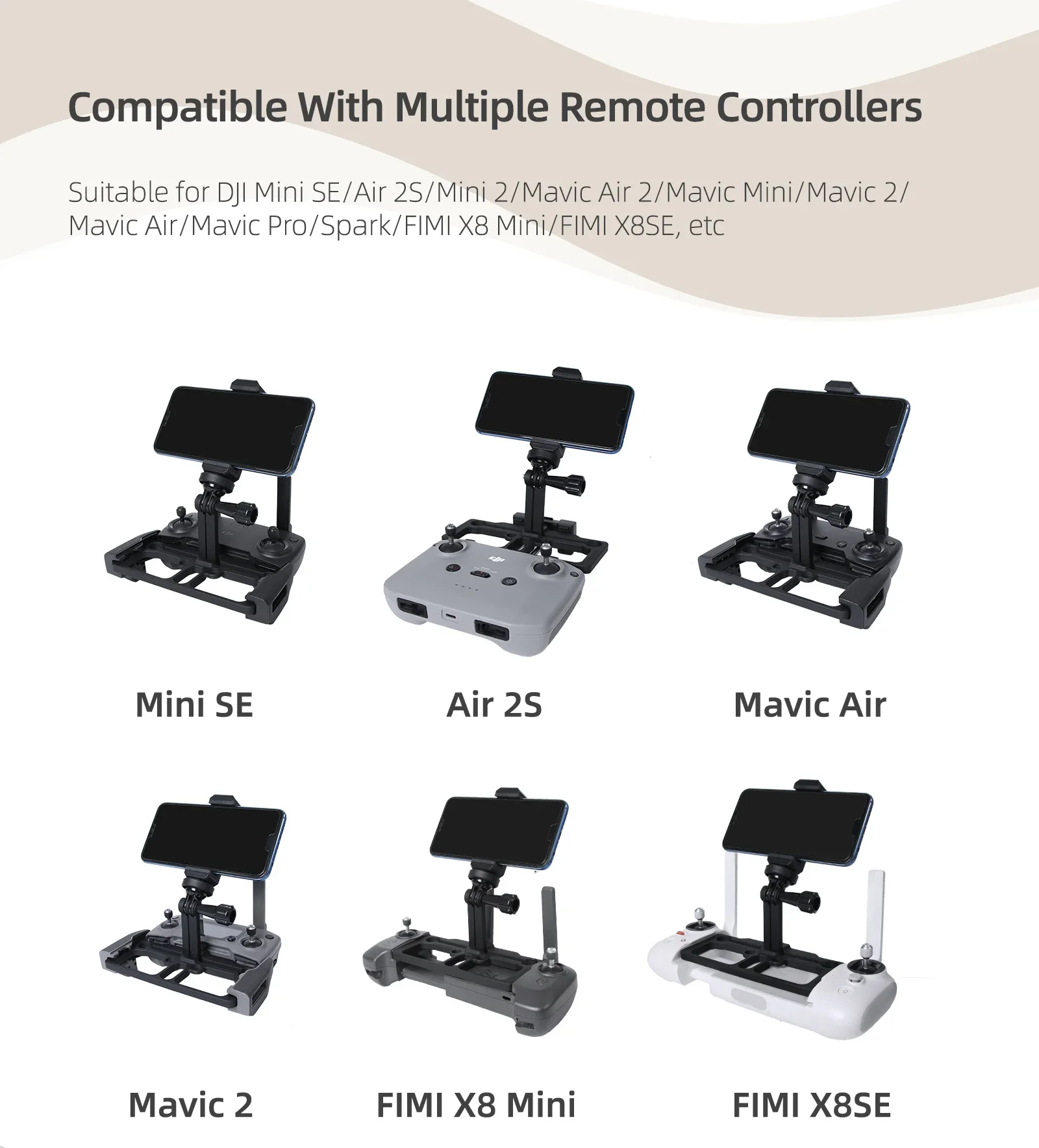 조절 가능한 랜야드 달린 휴대폰 태블릿 거치대, DJI Mini SE, Air 2S, Mavic 2 Fimi 리모컨 적합