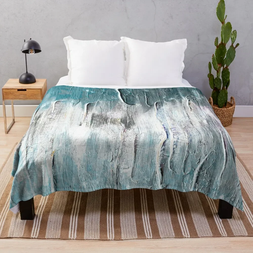 

Ocean teal and blue waves abstract Throw Blanket Luxury St For Sofa Thin sofa bed Blankets