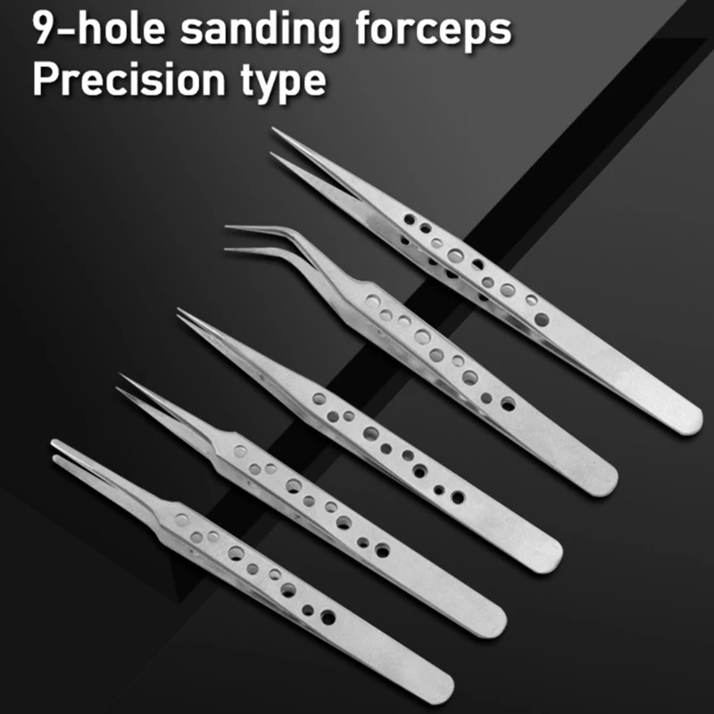 

x Anti-static ESD Stainless Steel Tweezers Maintenance Tools Industrial Precision Curved Straight Tweezers Repair Tools