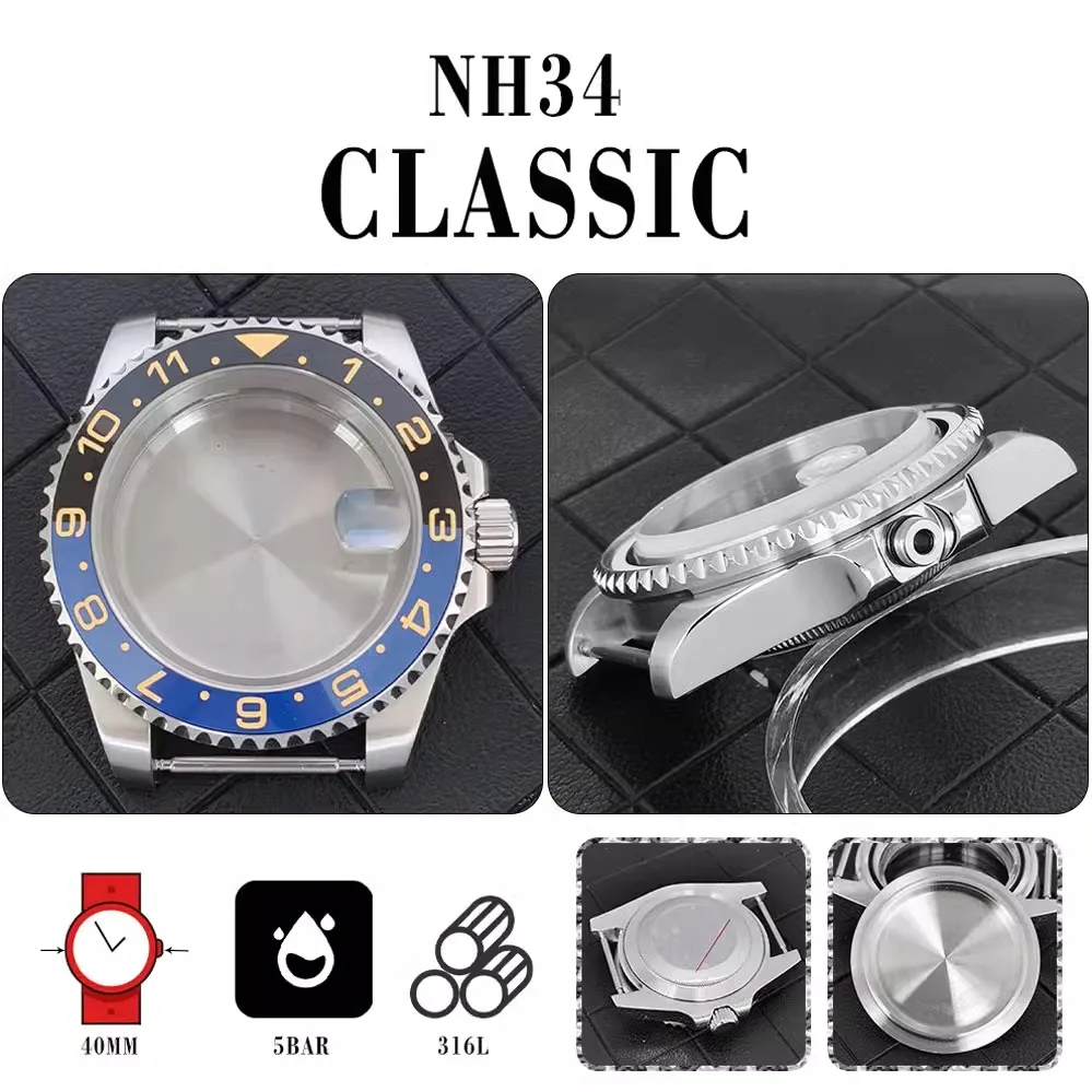 

Modified watches: stainless steel, water ghost, secret bottom case, bezel opening, sapphire glass magnifying glass, suitable for