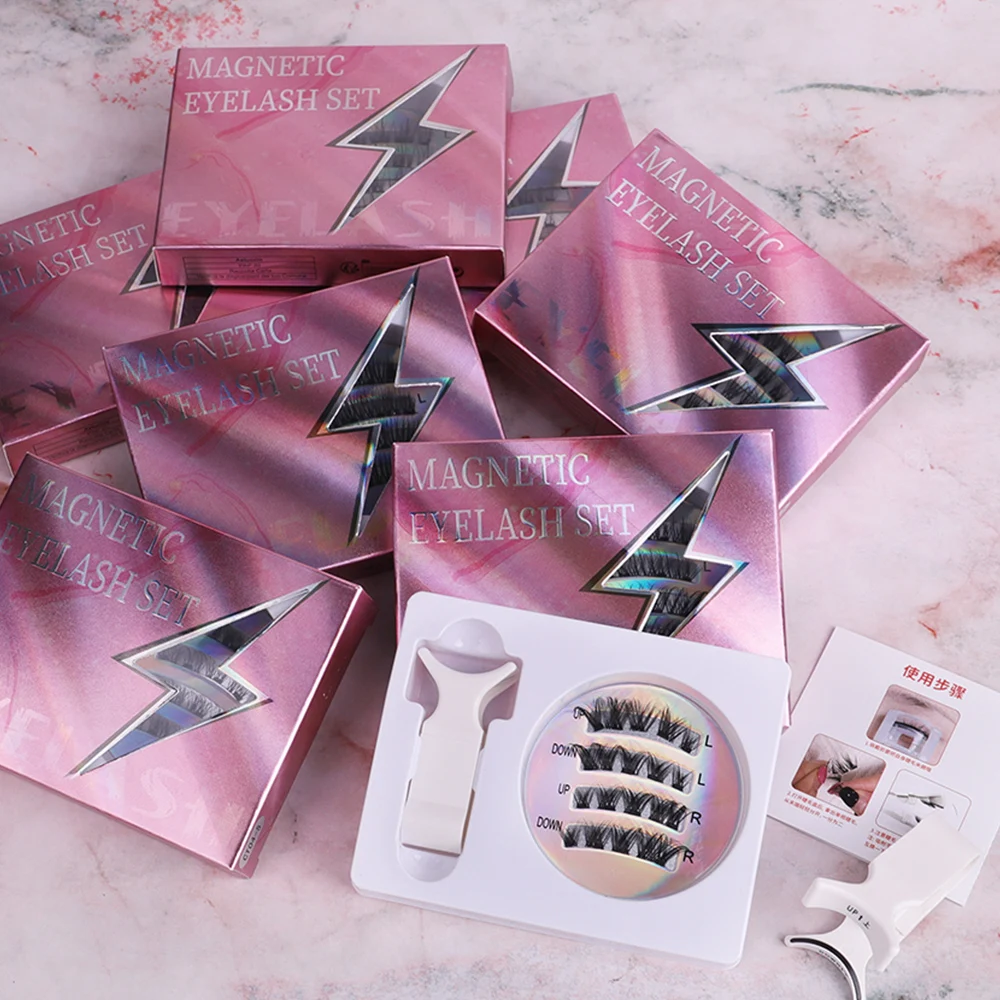 Magnetic Magnetic Lashes3D Eyelashes Natural Style D Curls Reusable No Glue Required Comes With Clip False Lashes fake eyelashes
